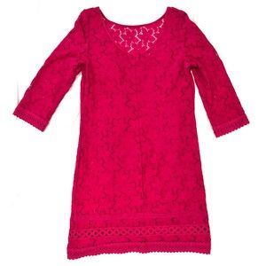 Laundry by Shelli Segal Fuchsia Floral Lace Cutout Dress, Size 8